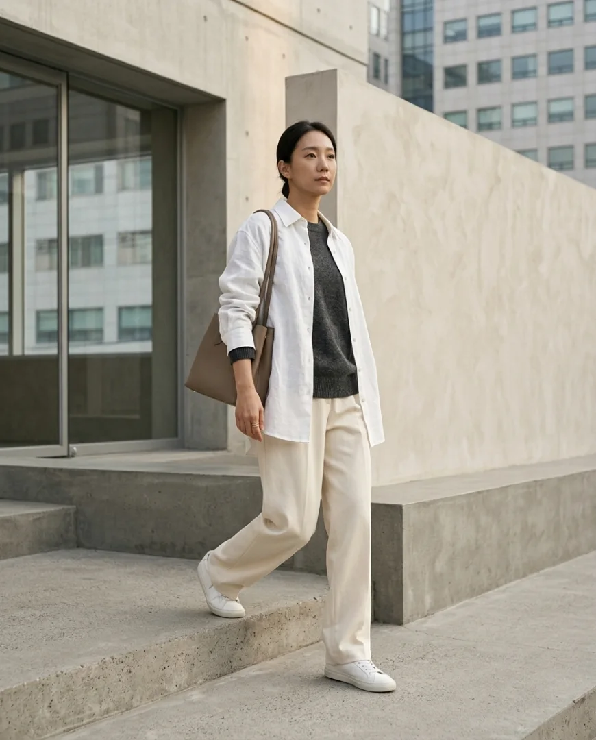 Layering Korean Style untuk Cuaca Tropis Indonesia