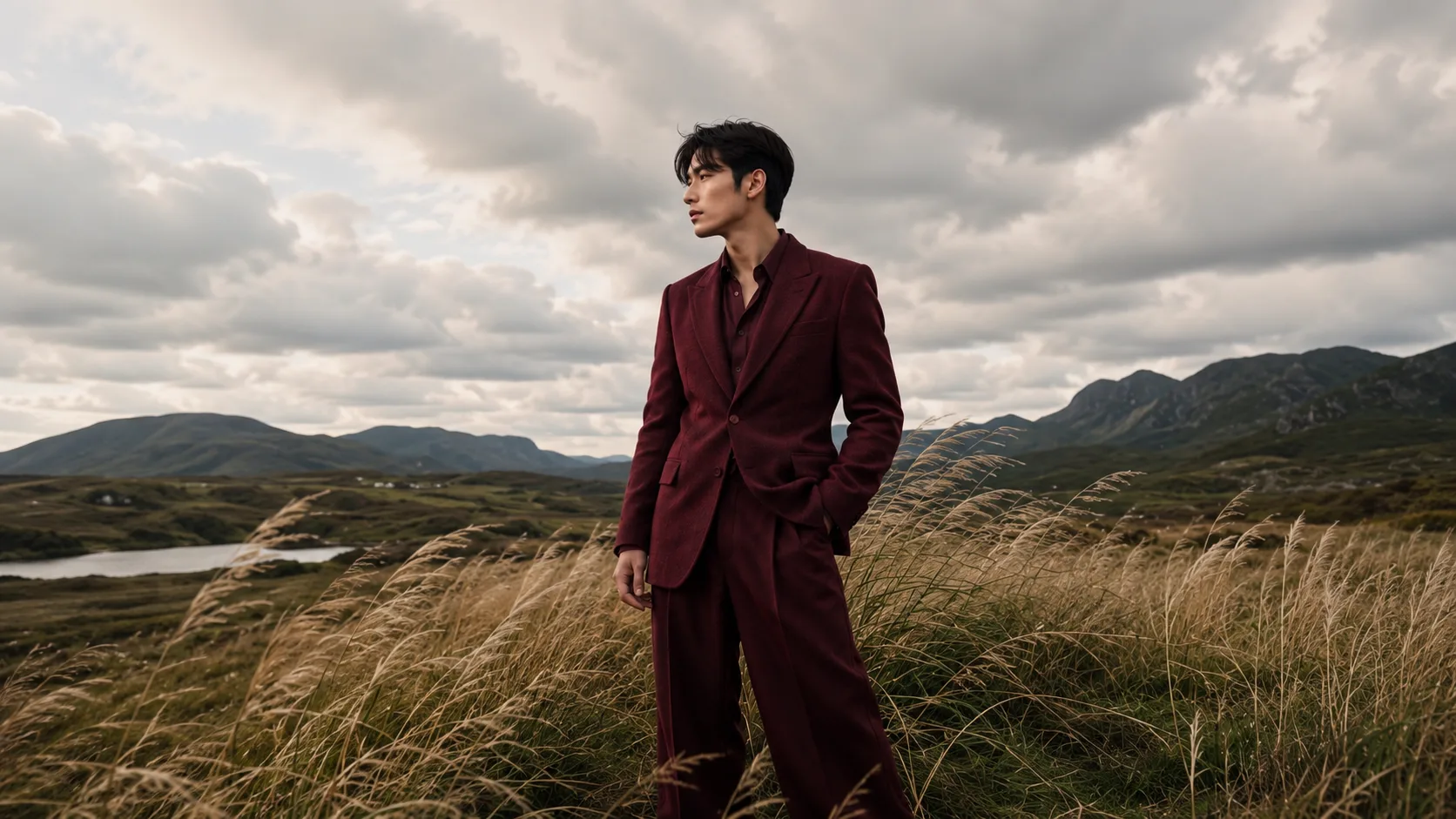 Classic Relaxed Fit Suiting Set Burgundy product