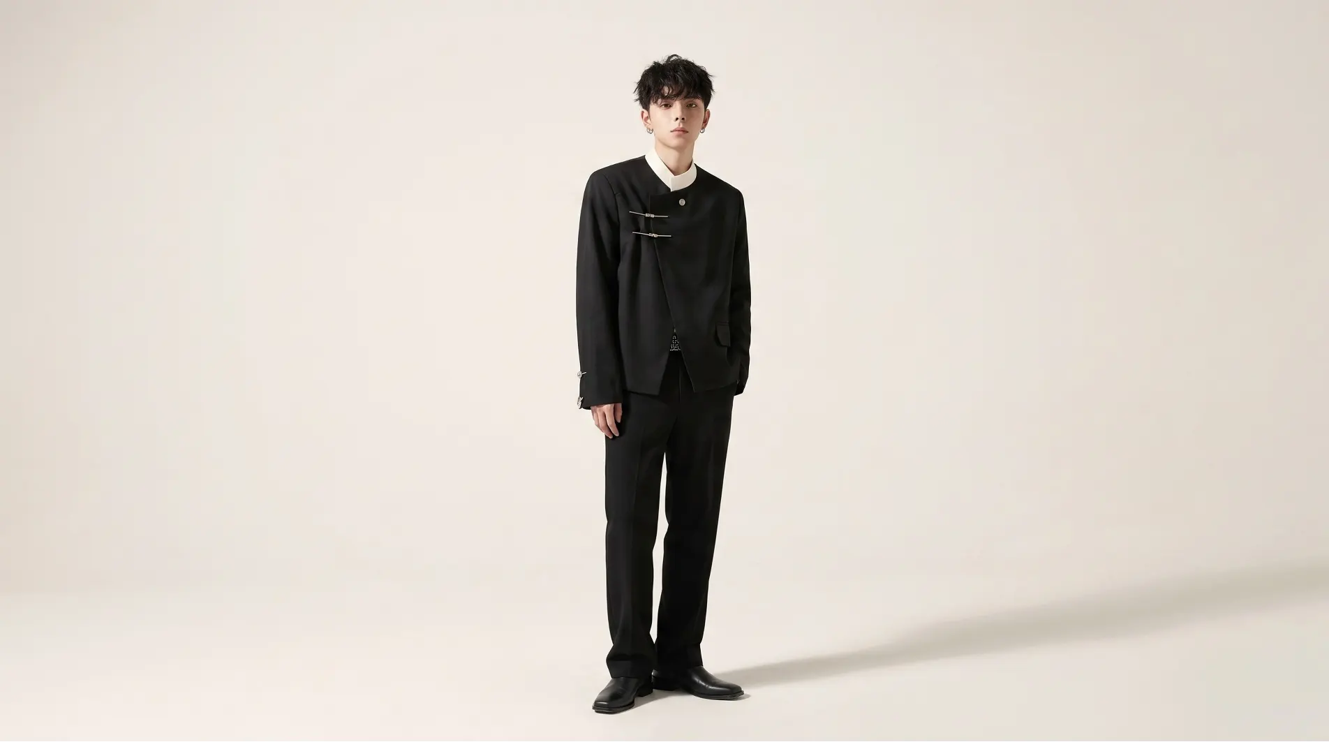 Layered Fastener Hanbok Blazer Black product