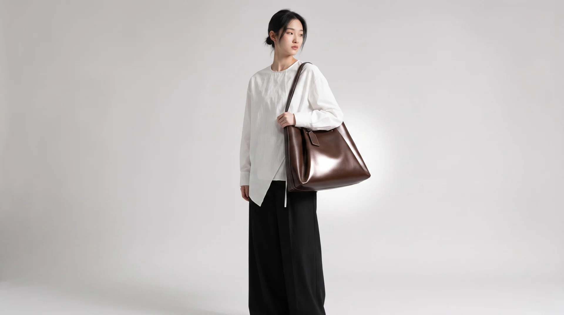 Oversized Brown Leather Tote product